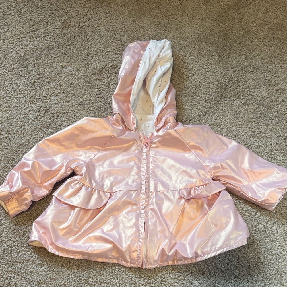 Mayoral Shiny Pink Raincoat with Hood